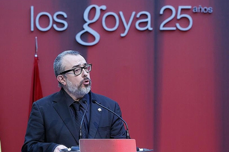 Áles de la Iglesia durante su discurso en la recepción de la gala de los Goya. | J. Barbancho