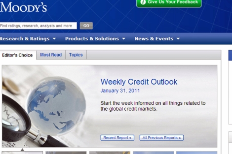 Moody's presenta su informe econmico semanal en su portal. | ELMUNDO.ES