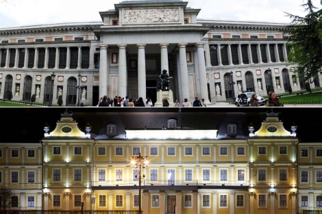 Las fachadas del Prado y el Hermitage.