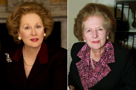 Montaje con Meryl Streep y una imagen de archivo de Margaret Thatcher. | Path / AP