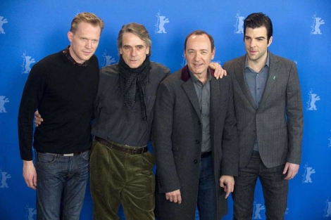 Paul Bettany, Jeremy Irons, Kevin Spacey y Zachary Quinto. | John Macdougall / Afp