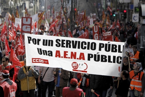 Protesta contra la privatizacin.| Alberto di Lolli
