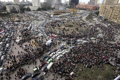 Vista general de la plaza Tahrir (El Cairo) durante las protestas que provocaron la cada del rgimen de Mubarak. | Efe