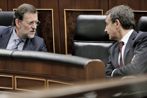 Mariano Rajoy y Jos Luis Rodrguez Zapatero en el Congreso de los Diputados. | Alberto Di Lolli