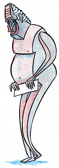 Dibujo de Sento Llobell para la falla del artista Manolo Martn | E.M.