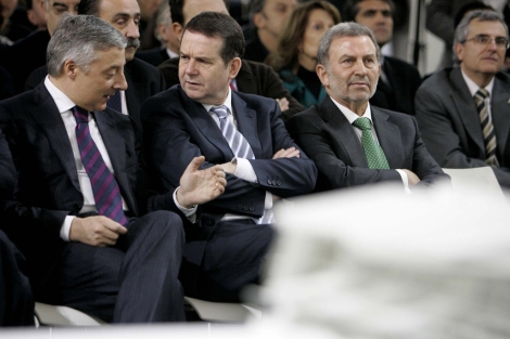 Blanco y Caballero, durante la presentacin de la nueva estacin de tren de Vigo. | R. G.