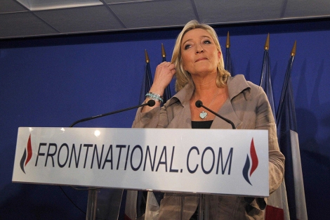 Marine Le Pen, durante su comparecencia tras conocer los resultados. | REUTERS