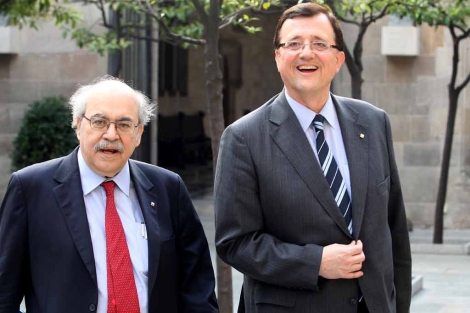 Mas-Colell y Mena, camino al Consell de Govern. | Domnec Umbert