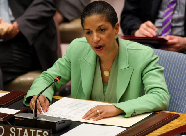 Susan Rice, la embajadora estadounidense, en el Consejo de Seguridad de la ONU, | Afp