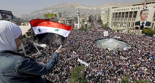 Manifestacin en favor del presidente sirio. | Efe