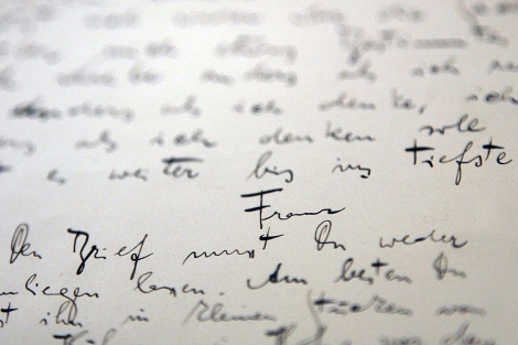 Un detalle de los manuscritos de Kafka. | Efe