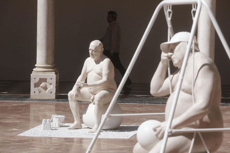 Una imagen de las esculturas en el Patio Barroco del Palacio de la Merced. | Madero Cubero