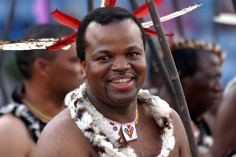 El rey de Suazilandia, durante unas celebraciones en Lubamba.