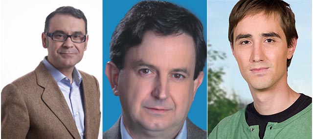 De izquierda a derecha, Jose Mara Fraile (PSOE), Miguel ngel Lpez (PP) y Antonio Santos (IU)