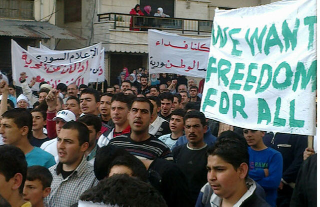 Manifestación en la localidad siria de Banias. | Ap