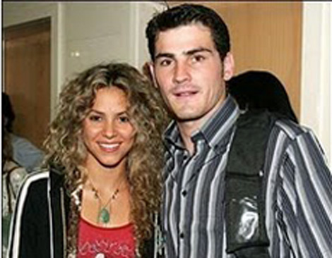 Shakira con el portero del Real Madrid, Iker Casillas.