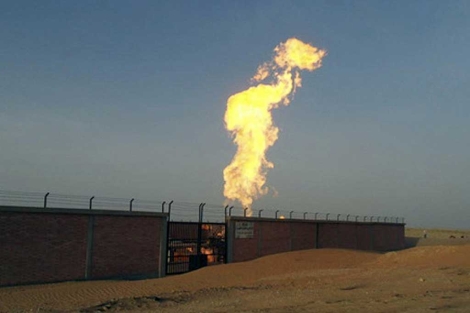 Imagen de las llamas en el gasoducto.| Ap