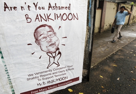 IUna caricatura critica el informe de Ban Ki Moon en Sri Lanka. | Reuters