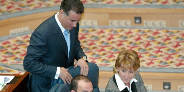 Aguirre y López Viejo en la Asamblea, en una imagen de 2003. (EM)