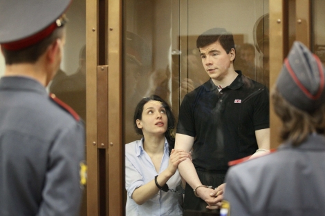 Yevgenia Khasis y Nikita Tikhonov en el tribunal de Mosc. | Ap