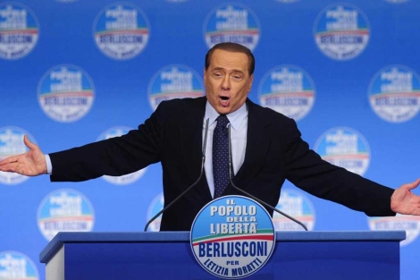 Silvio Berlusconi, en un mitin reciente en Miln. | Ap