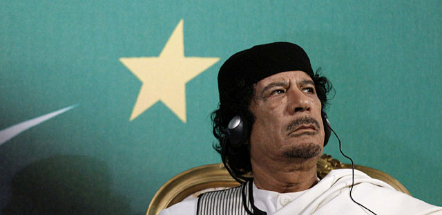 El lder libio Muamar Gadafi, durante una conferencia que ofreci en Roma. | Reuters