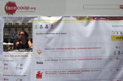 Presentacin de Facecoop en la Plaza Mayor de Madrid.| Solidaridad Internacional