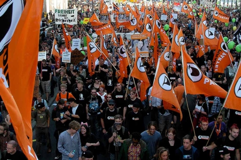 Manifestacin del Partido Pirata en Alemania. | Michael Vogel