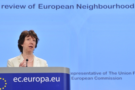 Catherine Ashton presentndo la nueva Poltica Europea de Vecindad. | Afp