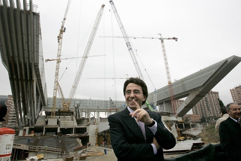 Santiago Calatrava, en una visita a las obras del palacio de Oviedo. | Eloy Alonso