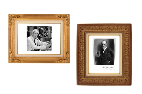 Dos retratos de Carl Gustav Jung y Sigmund Freud.