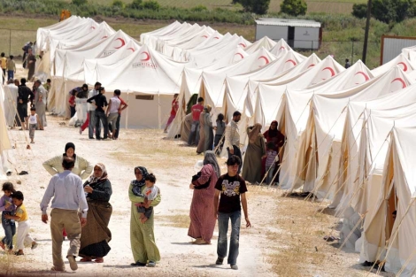 Refugiados sirios en un campo de la poblacin turca de Hatay, Turqua. | Efe