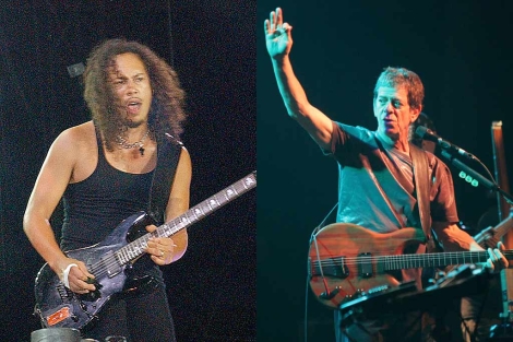 El guitarrista Kirk Hammet y el cantante y escritor Lou Reed