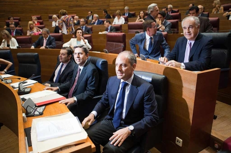 Francisco Camps y Vicente Rambla en la sesin parlamentaria de este jueves | Vicent Bosch