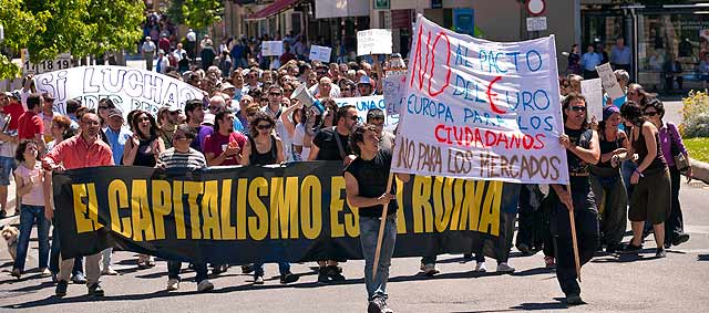 Cabecera de la manifestacin en Soria. | Ical