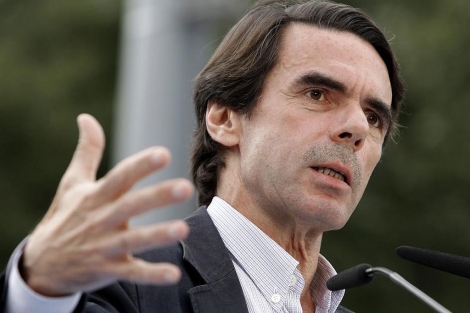 Aznar, en un reciente acto electoral del PP en Arganzuela (Madrid). | Alberto di Lolli