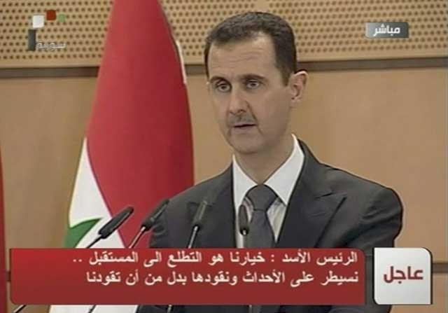 Bashar Asad, en un momento del discurso en Damasco. | Reuters
