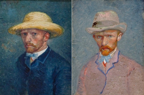A la izda, el 'falso autorretrato', identificado ahora como Theo. A la dcha, Vincent. | AP