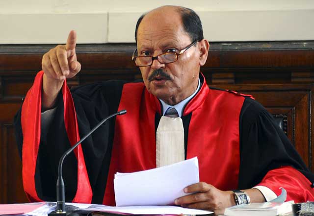 El juez Touhami Hafi, encargado del juicio al ex presidente tunecino Zine el Abidine Ben Ali. | AP