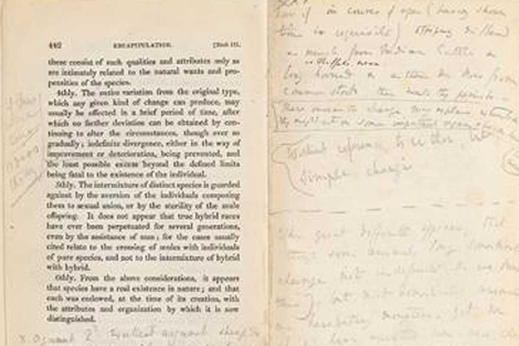 Anotaciones de Darwin en 'Los principios de Geologa de Lyell'. | Universidad de Cambridge