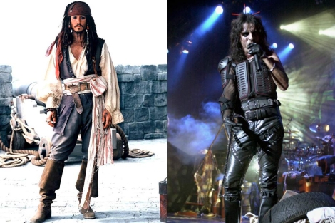 El actor Johnny Depp y el cantante Alice Cooper.
