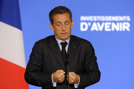 Sarkozy, durante su rueda de prensa. | Reuters