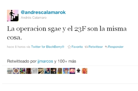 El polmico mensaje de Andrs Calamaro en su cuenta de Twitter.