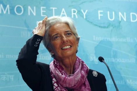 Lagarde, durante su primera comparecencia de prensa. | Reuters