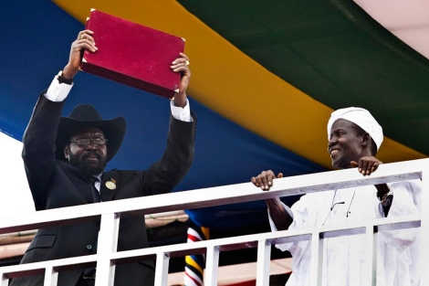 El presidente Salva Kiir durante la ceremonia de independencia. | Ap