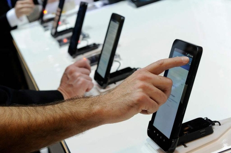 Samsung Galaxy Tab expuestos en el CES. | Afp