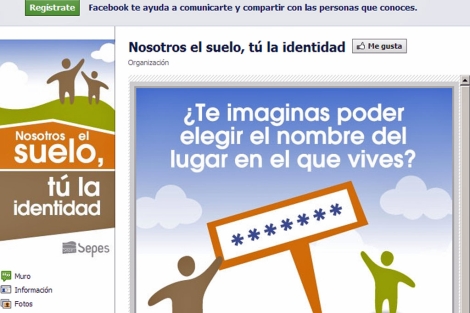 Pgina de Facebook lanzada: 'Nosotros el suelo, t la identidad'. | ELMUNDO.es