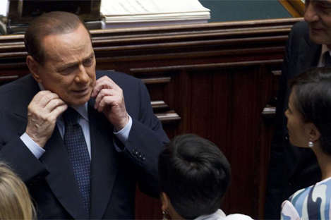 El primer ministro italiano, Silvio Berlusconi, en el Parlamento | AP