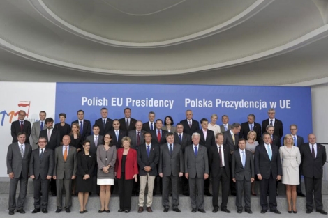 Ministros de justicia e interior de la UE reunidos este martes en Sopot, Polonia. | Efe