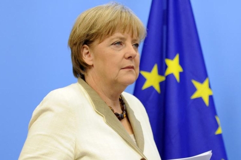 Angela Merkel tras la reunin del Eurogrupo en Bruselas. | Afp